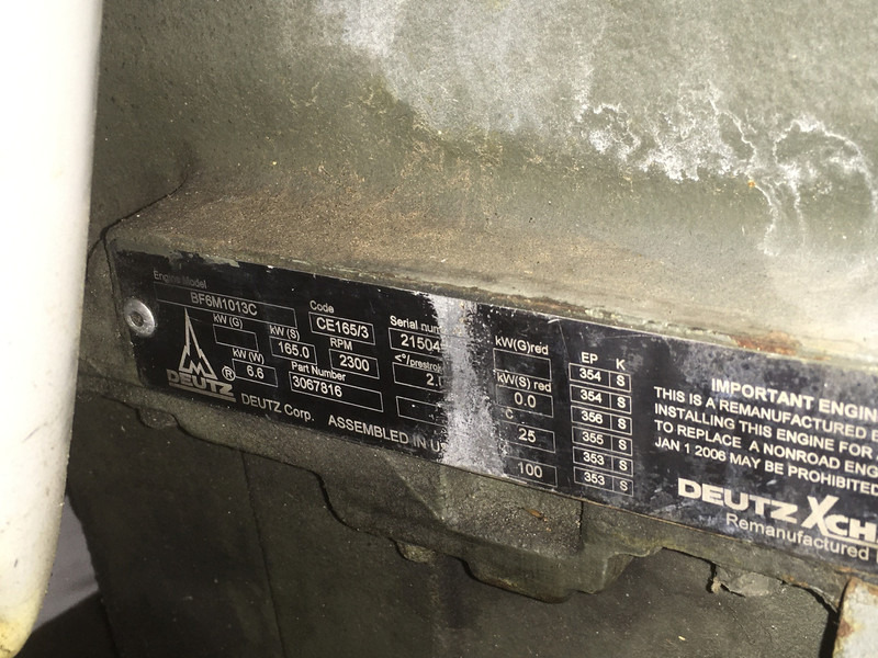 Deutz BF6M1013C USED - Peralatan konstruksi: gambar 1 Deutz BF6M1013C USED - Peralatan konstruksi: gambar 1