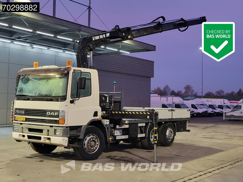 DAF 75CF.250 CF 6X2 HIAB 190W3 Crane Kran Remote Rotator Steering Axle Automatic Euro 3 - Truk flatbed, Truk derek: gambar 1 DAF 75CF.250 CF 6X2 HIAB 190W3 Crane Kran Remote Rotator Steering Axle Automatic Euro 3 - Truk flatbed, Truk derek: gambar 1