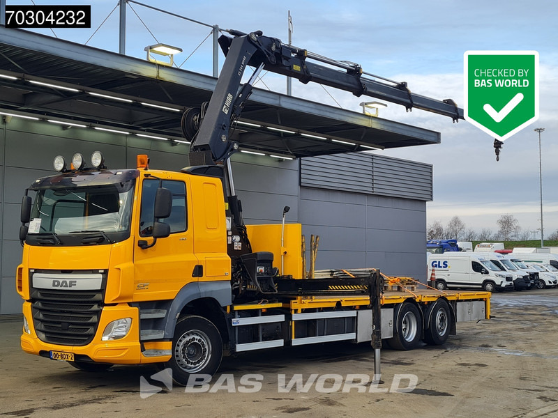 DAF CF 410 CF 6X2 HIAB 244EP-4 HIPRO Crane Kran Lift +Steering Axle Automatic Euro 6 - Truk flatbed, Truk derek: gambar 1 DAF CF 410 CF 6X2 HIAB 244EP-4 HIPRO Crane Kran Lift +Steering Axle Automatic Euro 6 - Truk flatbed, Truk derek: gambar 1