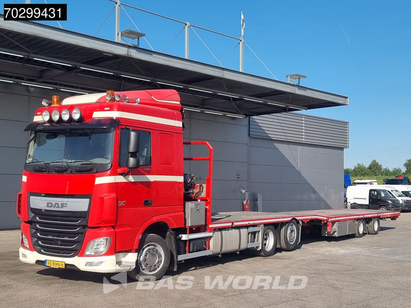 DAF XF 440 6X2 NL-combi Transporter HMF 900-K2 Kran Winch Lift-Lenkachse Euro 6 - Truk flatbed, Truk derek: gambar 5 DAF XF 440 6X2 NL-combi Transporter HMF 900-K2 Kran Winch Lift-Lenkachse Euro 6 - Truk flatbed, Truk derek: gambar 5