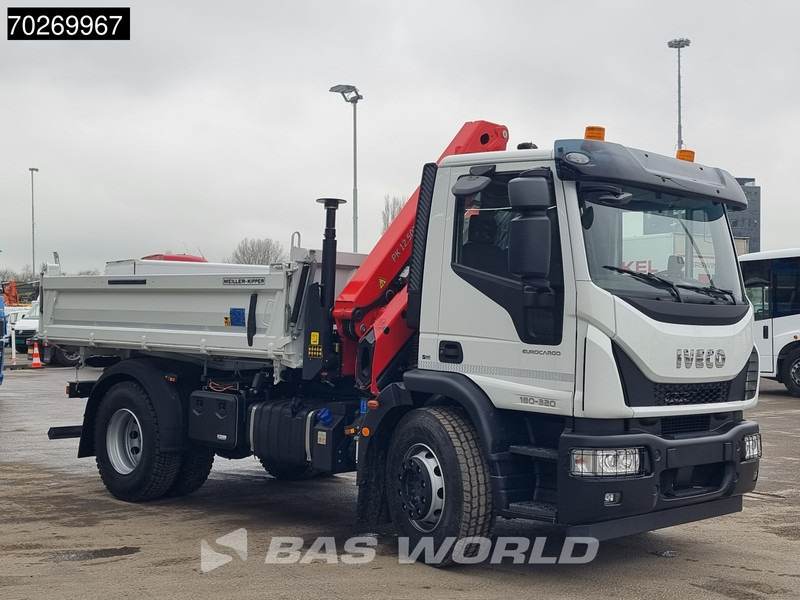 Truk jungkit, Truk derek baru Iveco Eurocargo 180E320 4X2 Steelsuspension 3-Seiten Palfinger PK12.501 Euro 6: gambar 19