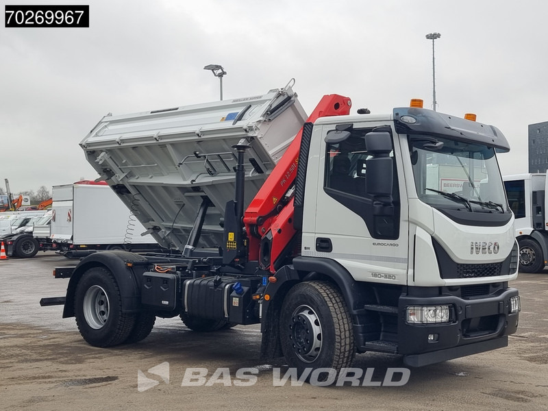Truk jungkit, Truk derek baru Iveco Eurocargo 180E320 4X2 Steelsuspension 3-Seiten Palfinger PK12.501 Euro 6: gambar 14