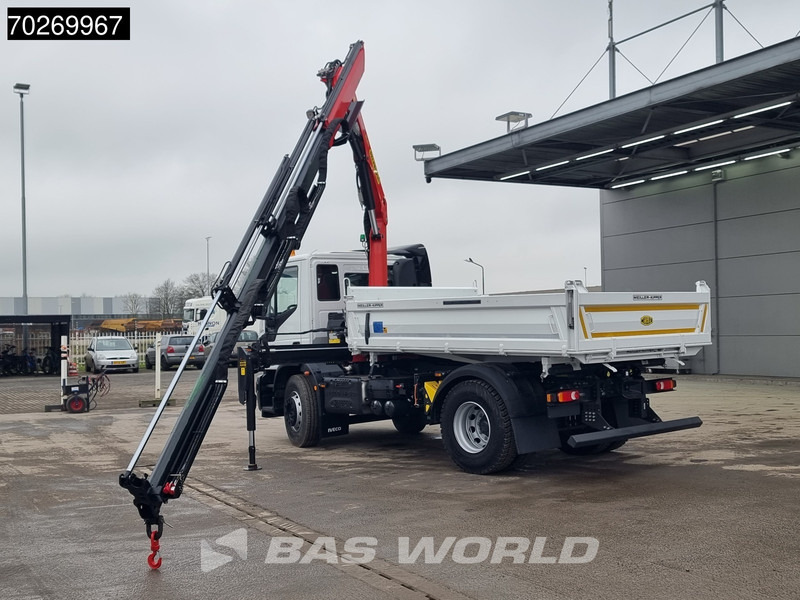 Truk jungkit, Truk derek baru Iveco Eurocargo 180E320 4X2 Steelsuspension 3-Seiten Palfinger PK12.501 Euro 6: gambar 5