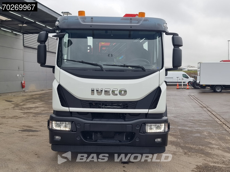 Truk jungkit, Truk derek baru Iveco Eurocargo 180E320 4X2 Steelsuspension 3-Seiten Palfinger PK12.501 Euro 6: gambar 18