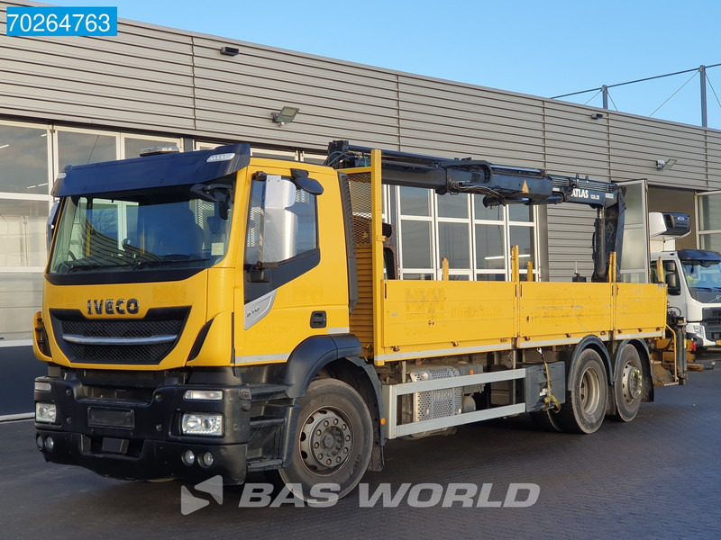 Truk flatbed, Truk derek Iveco Stralis 310 6X2 RHD! Atlas 135.2VE-A11 Crane Lift-Lenkachse ACC Euro 6: gambar 11