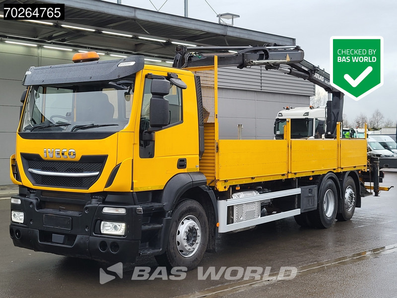 Iveco Stralis 310 6X2 RHD! Lift+Lenkachse Atlas 135.2VE-A11 Kran Crane Euro 6 - Truk flatbed, Truk derek: gambar 1 Iveco Stralis 310 6X2 RHD! Lift+Lenkachse Atlas 135.2VE-A11 Kran Crane Euro 6 - Truk flatbed, Truk derek: gambar 1