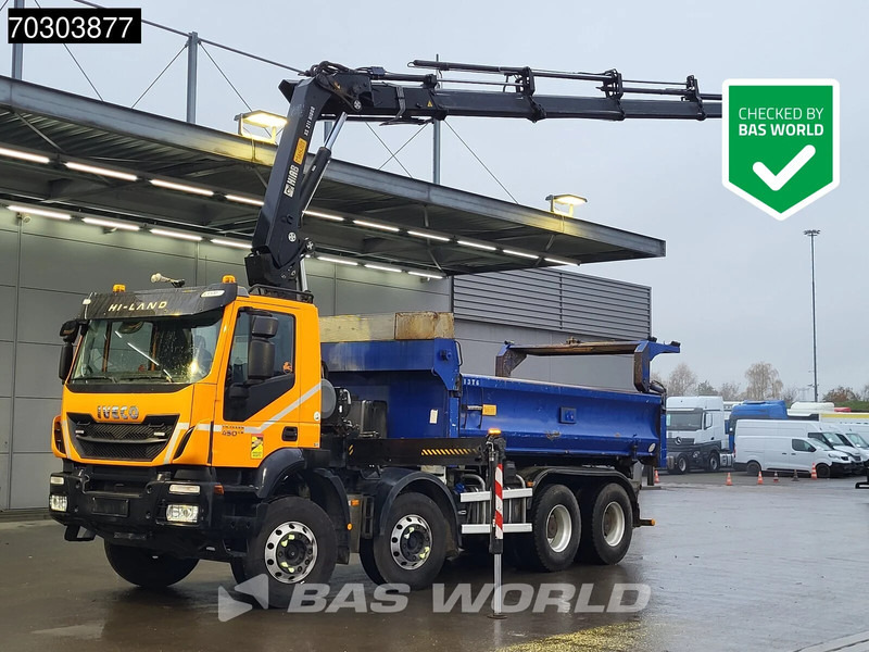 Iveco Trakker 450 8X4 HIAB 211 EP-4 Hiduo Kran Crane Big-Axle 2-Side Tipper Euro 6 - Truk jungkit, Truk derek: gambar 1 Iveco Trakker 450 8X4 HIAB 211 EP-4 Hiduo Kran Crane Big-Axle 2-Side Tipper Euro 6 - Truk jungkit, Truk derek: gambar 1