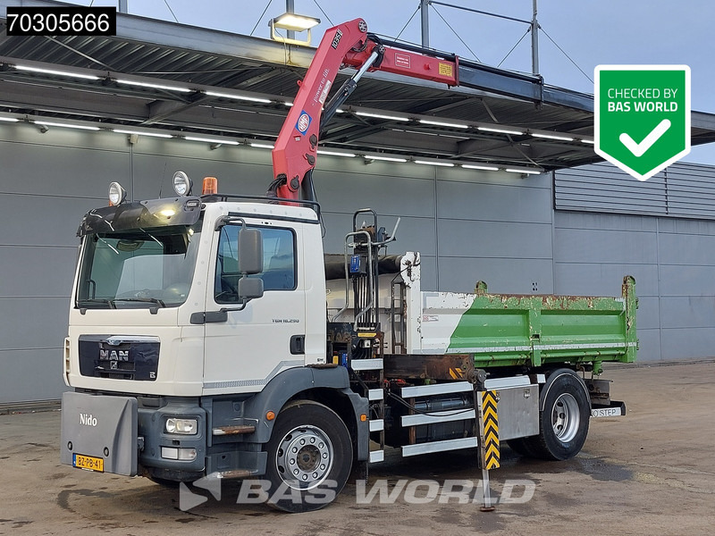 MAN TGM 18.290 4X2 HMF1035-K2 Crane Kran 6m3 3-side tipper Automatic Euro 5 - Truk jungkit, Truk derek: gambar 1 MAN TGM 18.290 4X2 HMF1035-K2 Crane Kran 6m3 3-side tipper Automatic Euro 5 - Truk jungkit, Truk derek: gambar 1