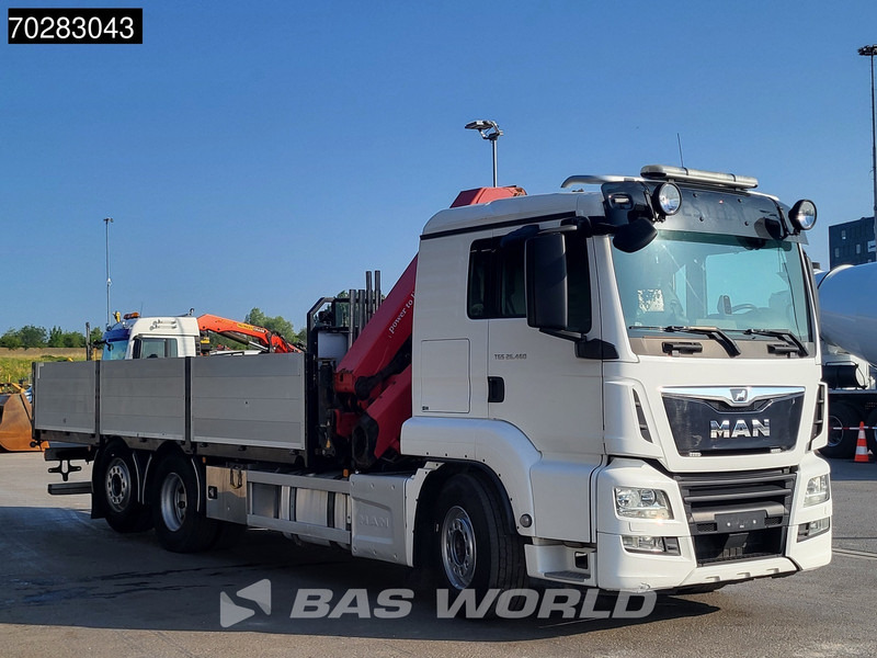 Truk flatbed, Truk derek MAN TGS 26.460 TGS 6X2 Retarder HMF 2120K 6x Extensions Crane Kran Navi Euro 6: gambar 10