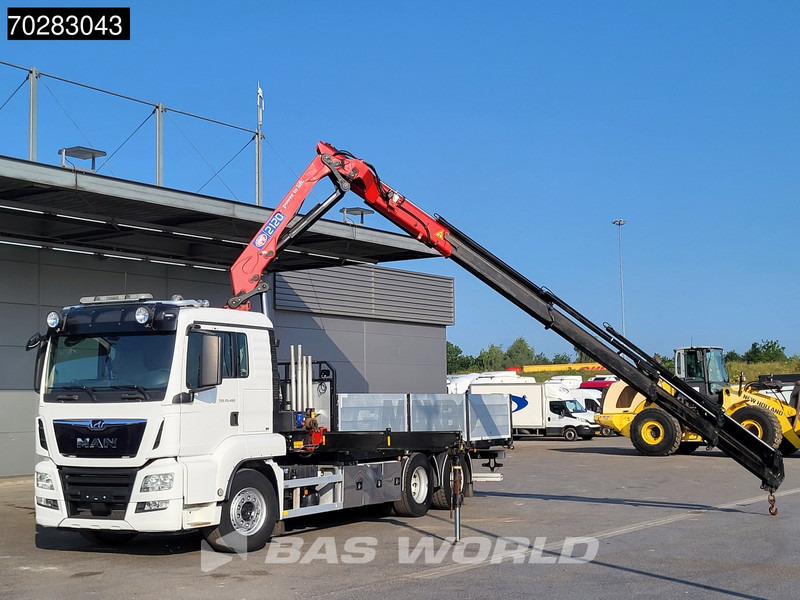 Truk flatbed, Truk derek MAN TGS 26.460 TGS 6X2 Retarder HMF 2120K 6x Extensions Crane Kran Navi Euro 6: gambar 6