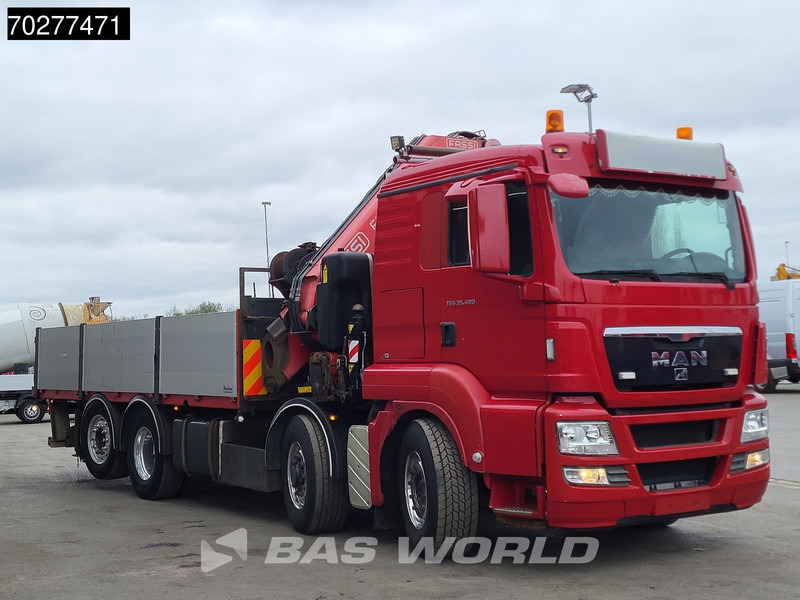 Truk flatbed, Truk derek MAN TGS 35.480 8X4 Fassi F800BXP.28 Kran Crane Hydrodrive Lift-Lenkachse Euro 4: gambar 13