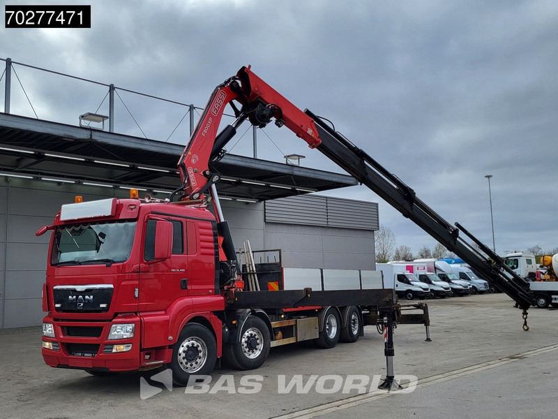 MAN TGS 35.480 8X4 Fassi F800BXP.28 Kran Crane Hydrodrive Lift-Lenkachse Euro 4 - Truk flatbed, Truk derek: gambar 3 MAN TGS 35.480 8X4 Fassi F800BXP.28 Kran Crane Hydrodrive Lift-Lenkachse Euro 4 - Truk flatbed, Truk derek: gambar 3