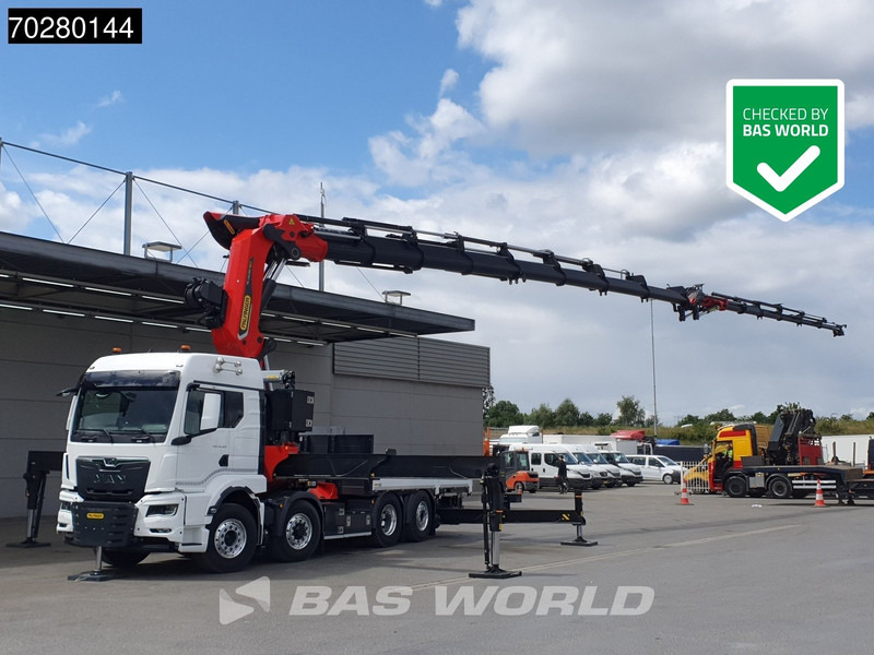 MAN TGS 35.520 8X4 Palfinger PK135.002 TEC 7 Kran Crane Hydrodrive Lift+steering axle Navi LED Euro 6 - Truk flatbed, Truk derek: gambar 1 MAN TGS 35.520 8X4 Palfinger PK135.002 TEC 7 Kran Crane Hydrodrive Lift+steering axle Navi LED Euro 6 - Truk flatbed, Truk derek: gambar 1