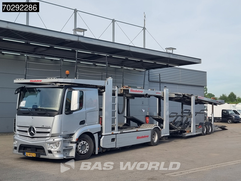 Truk pengangkut mobil Mercedes-Benz Actros 1843 4X2 NL-Truck Combi Car Transporter Kässbohrer 8 Cars Hydraulic Winch: gambar 6