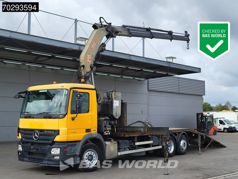 Mercedes-Benz Actros 2532 6X2 PM 30 T/M Crane Kran Remote Lift+Steering Axle 3-Pedals - Truk flatbed, Truk derek: gambar 1 Mercedes-Benz Actros 2532 6X2 PM 30 T/M Crane Kran Remote Lift+Steering Axle 3-Pedals - Truk flatbed, Truk derek: gambar 1