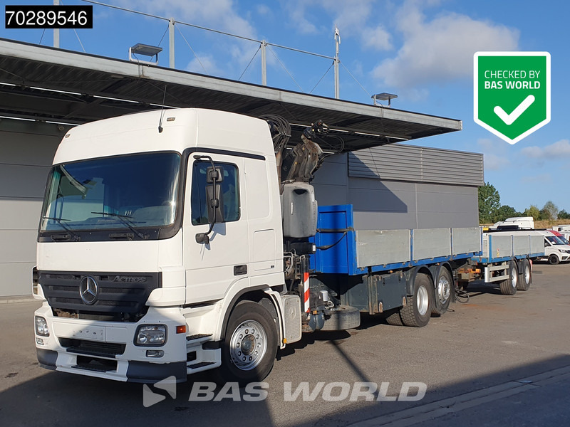 Mercedes-Benz Actros 2532 6X2 Truck + Trailer Fassi F330D3 Crane Kran 3-Pedals Euro 3 - Truk flatbed, Truk derek: gambar 1 Mercedes-Benz Actros 2532 6X2 Truck + Trailer Fassi F330D3 Crane Kran 3-Pedals Euro 3 - Truk flatbed, Truk derek: gambar 1