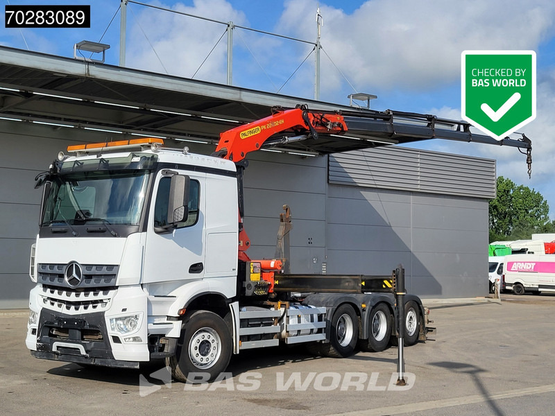 Mercedes-Benz Actros 3245 Actros 8X4 Palfinger PK22002 EH Crane 17tons hooklift Big-Axle Lift+Lenkachse Navi Euro 6 - Hook lift, Truk derek: gambar 1 Mercedes-Benz Actros 3245 Actros 8X4 Palfinger PK22002 EH Crane 17tons hooklift Big-Axle Lift+Lenkachse Navi Euro 6 - Hook lift, Truk derek: gambar 1
