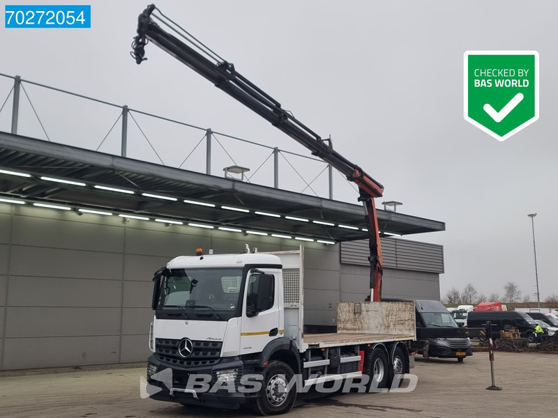 Mercedes-Benz Arocs 2536 6X2 Palfinger PK 16002 Crane Lenkasche Euro 6 - Truk flatbed, Truk derek: gambar 1 Mercedes-Benz Arocs 2536 6X2 Palfinger PK 16002 Crane Lenkasche Euro 6 - Truk flatbed, Truk derek: gambar 1