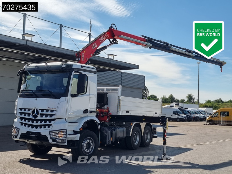 Mercedes-Benz Arocs 3348 6X4 Fassi F255A2.24 Kran Crane 9m3 3-Sided Tipper Big-Axle Euro 6 - Truk jungkit, Truk derek: gambar 1 Mercedes-Benz Arocs 3348 6X4 Fassi F255A2.24 Kran Crane 9m3 3-Sided Tipper Big-Axle Euro 6 - Truk jungkit, Truk derek: gambar 1