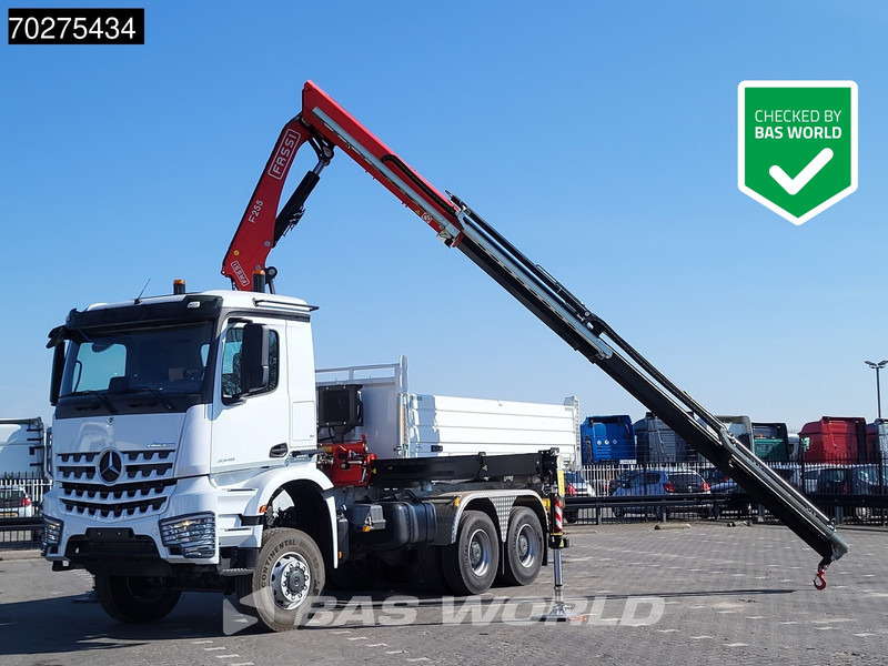 Mercedes-Benz Arocs 3348 6X6 Fassi F255A.2.24 xe-dynamic Kran Dreiseitenkipper Navi Euro 6 - Truk jungkit, Truk derek: gambar 1 Mercedes-Benz Arocs 3348 6X6 Fassi F255A.2.24 xe-dynamic Kran Dreiseitenkipper Navi Euro 6 - Truk jungkit, Truk derek: gambar 1