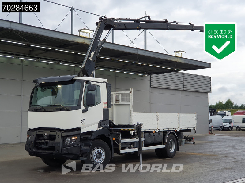 Renault C 380 4X2 HIAB 122 B-3 HIDUO Kran Crane Steelsuspension Big-Axle Euro 6 - Truk flatbed, Truk derek: gambar 1 Renault C 380 4X2 HIAB 122 B-3 HIDUO Kran Crane Steelsuspension Big-Axle Euro 6 - Truk flatbed, Truk derek: gambar 1