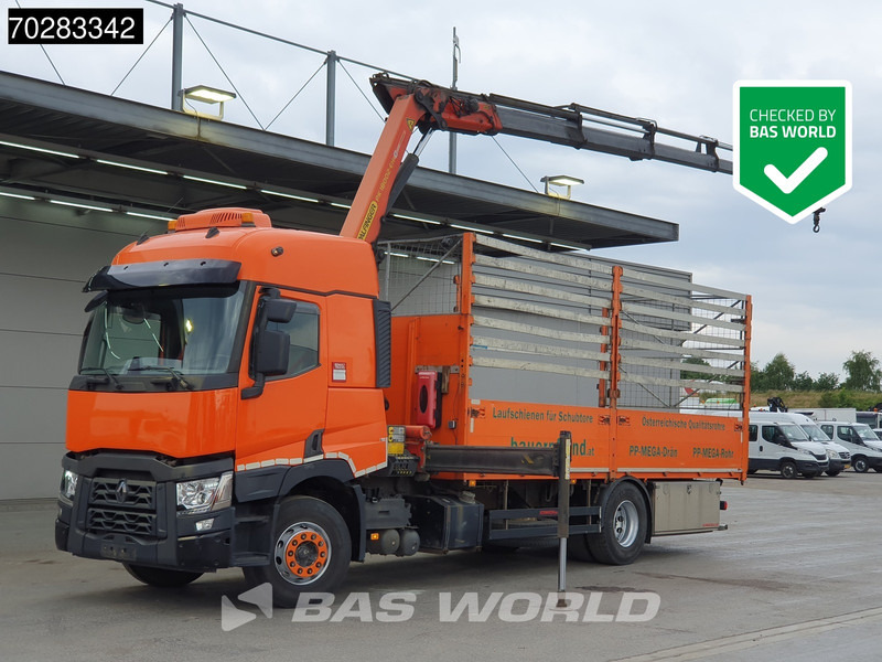 Renault C 380 4X2 Palfinger PK18002-EH D Kran Crane Retarder Standklima Euro 6 - Truk flatbed, Truk derek: gambar 1 Renault C 380 4X2 Palfinger PK18002-EH D Kran Crane Retarder Standklima Euro 6 - Truk flatbed, Truk derek: gambar 1