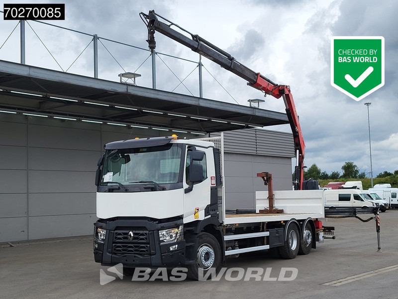 Truk flatbed, Truk derek Renault C 380 6X2 Fassi F155A.0.23 E-ACTIVE Remote Control Euro 6: gambar 1