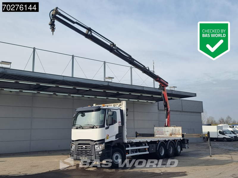 Renault C 380 8X4 Palfinger PK 23001 EH Remote Lift+Lenkachse Euro 6 - Truk flatbed, Truk derek: gambar 1 Renault C 380 8X4 Palfinger PK 23001 EH Remote Lift+Lenkachse Euro 6 - Truk flatbed, Truk derek: gambar 1