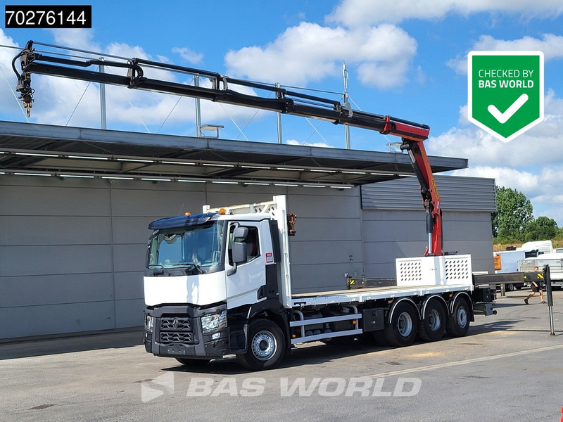 Renault C 380 8X4 Palfinger PK 23001 EH Remote Lift+Lenkachse Euro 6 - Truk flatbed, Truk derek: gambar 1 Renault C 380 8X4 Palfinger PK 23001 EH Remote Lift+Lenkachse Euro 6 - Truk flatbed, Truk derek: gambar 1