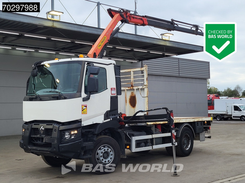 Renault C 380 C 4X2 Palfinger PK 12.501 Crane Big-Axle Steelsuspension Automatic Euro 6 - Truk flatbed, Truk derek: gambar 1 Renault C 380 C 4X2 Palfinger PK 12.501 Crane Big-Axle Steelsuspension Automatic Euro 6 - Truk flatbed, Truk derek: gambar 1