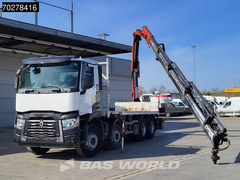Renault C 430 8X4 Palfinger PK33002EH Kran Crane Big Axle Euro 6 - Truk flatbed, Truk derek: gambar 1 Renault C 430 8X4 Palfinger PK33002EH Kran Crane Big Axle Euro 6 - Truk flatbed, Truk derek: gambar 1