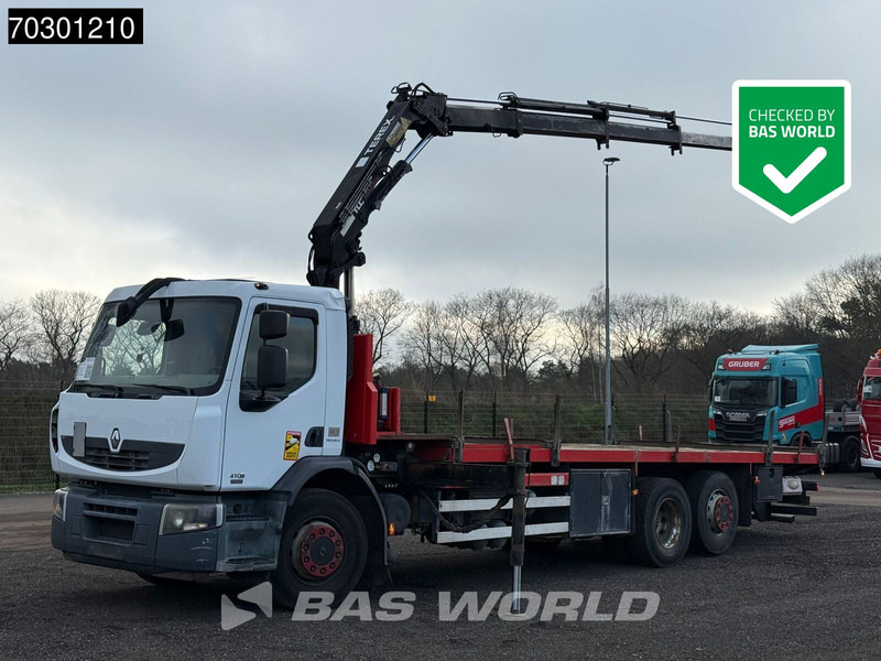 Renault Premium 410 6X2 Terex 120.2E - A3L Kran Crane Lift-Axle Manual Euro 5 - Truk flatbed, Truk derek: gambar 1 Renault Premium 410 6X2 Terex 120.2E - A3L Kran Crane Lift-Axle Manual Euro 5 - Truk flatbed, Truk derek: gambar 1
