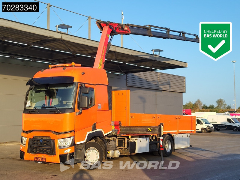 Renault T 380 4X2 Palfinger PK18002-EH Kran Crane Retarder Standklima Euro 6 - Truk flatbed, Truk derek: gambar 1 Renault T 380 4X2 Palfinger PK18002-EH Kran Crane Retarder Standklima Euro 6 - Truk flatbed, Truk derek: gambar 1