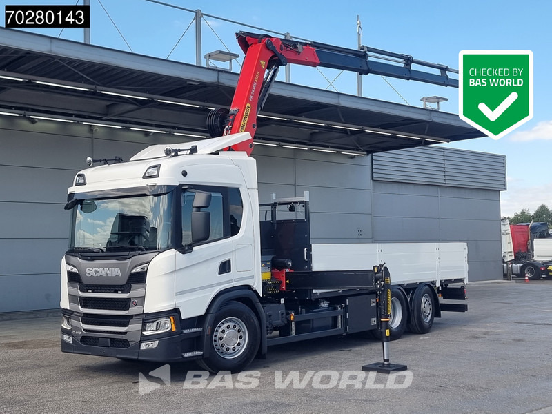 Scania G410 6X2 Palfinger PK24.001 SLD 5 Kran Crane Retarder Lift+Lenkachse Euro 6 - Truk flatbed, Truk derek: gambar 1 Scania G410 6X2 Palfinger PK24.001 SLD 5 Kran Crane Retarder Lift+Lenkachse Euro 6 - Truk flatbed, Truk derek: gambar 1