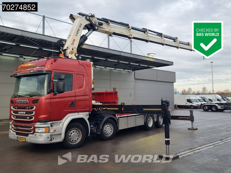 Scania G450 8X2 NL-Truck Hiab X-HIPRO 1058EP-6 Kran Front stab Retarder Euro 6 - Truk flatbed, Truk derek: gambar 1 Scania G450 8X2 NL-Truck Hiab X-HIPRO 1058EP-6 Kran Front stab Retarder Euro 6 - Truk flatbed, Truk derek: gambar 1