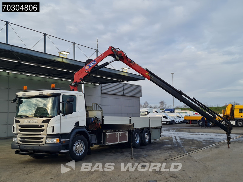 Scania P360 P 6X2 HMF 1820-K4 Kran Crane Lift+Steering Axle Air suspension Euro 6 - Truk flatbed, Truk derek: gambar 5 Scania P360 P 6X2 HMF 1820-K4 Kran Crane Lift+Steering Axle Air suspension Euro 6 - Truk flatbed, Truk derek: gambar 5