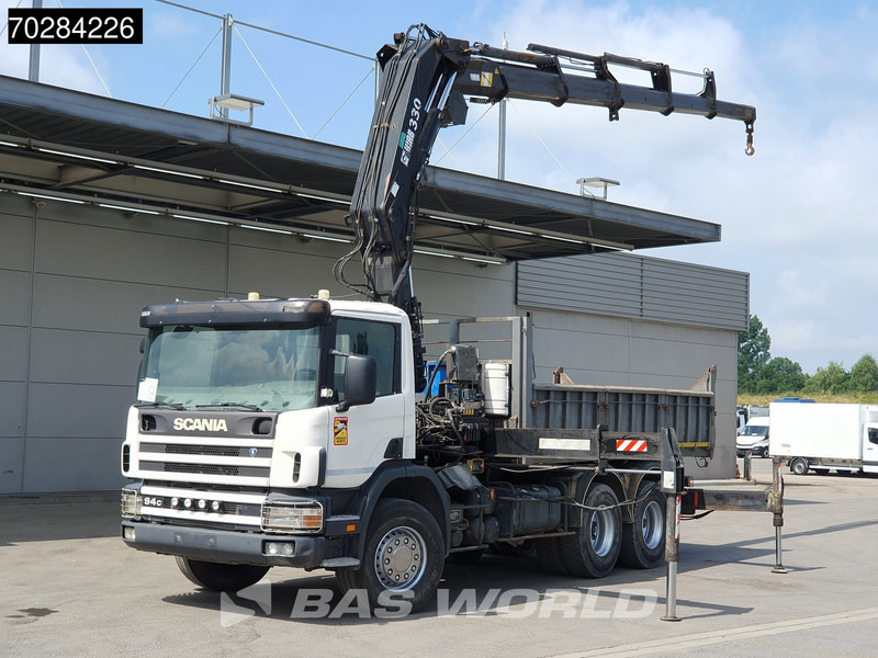 Scania P94 6X4 Hiab 330-4 Kran Crane 9m3 tipper Manual Steelsuspension Euro 3 - Truk jungkit, Truk derek: gambar 1 Scania P94 6X4 Hiab 330-4 Kran Crane 9m3 tipper Manual Steelsuspension Euro 3 - Truk jungkit, Truk derek: gambar 1