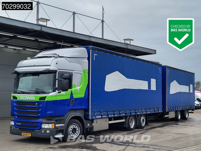 Scania R410 R 6X2 NL-Combi Curtainsides Lift+steering axle Automatic Euro 6 - Truk dengan terpal samping: gambar 1 Scania R410 R 6X2 NL-Combi Curtainsides Lift+steering axle Automatic Euro 6 - Truk dengan terpal samping: gambar 1