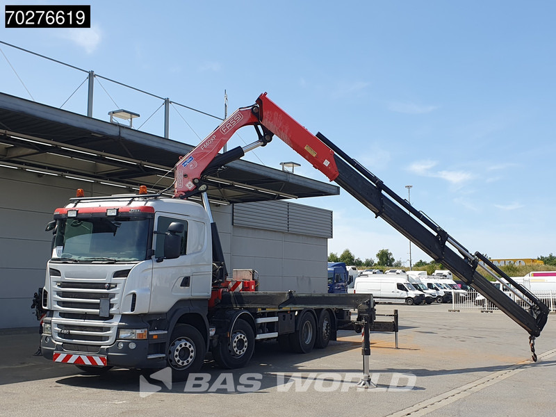 Truk flatbed, Truk derek Scania R480 8X2 FASSI F660AXP.25 Manual Retarder Lift+Lenkachse Euro 5: gambar 7