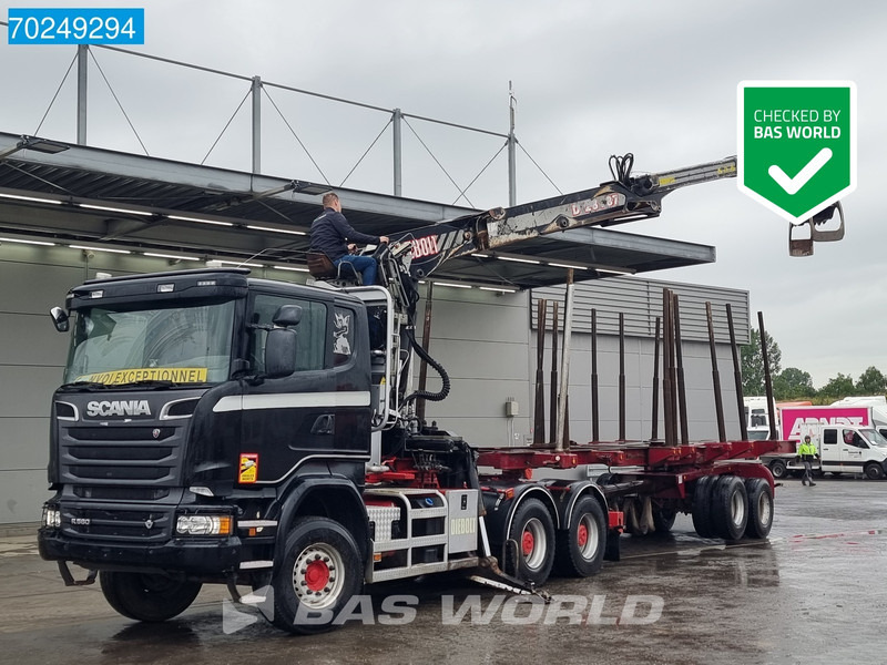 Scania R580 6X4 Holz Kran Diebolt D28 Full-Steell Extentable Trailer - Truk logging, Truk derek: gambar 1 Scania R580 6X4 Holz Kran Diebolt D28 Full-Steell Extentable Trailer - Truk logging, Truk derek: gambar 1