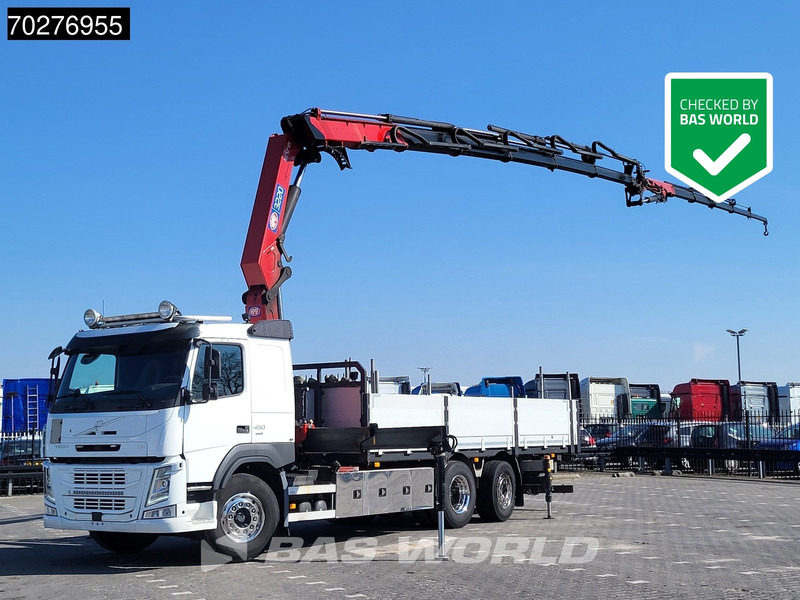 Volvo FM 450 6X2 HMF 3220 Crane Kran Lift-Lenkachse VEB+ Euro 6 - Truk flatbed, Truk derek: gambar 1 Volvo FM 450 6X2 HMF 3220 Crane Kran Lift-Lenkachse VEB+ Euro 6 - Truk flatbed, Truk derek: gambar 1