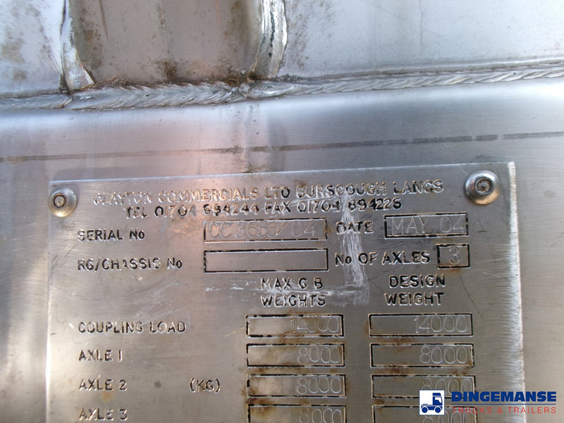 Semi-trailer tangki Clayton Bitumen tank inox 33 m3 / 1 comp + ADR: gambar 16