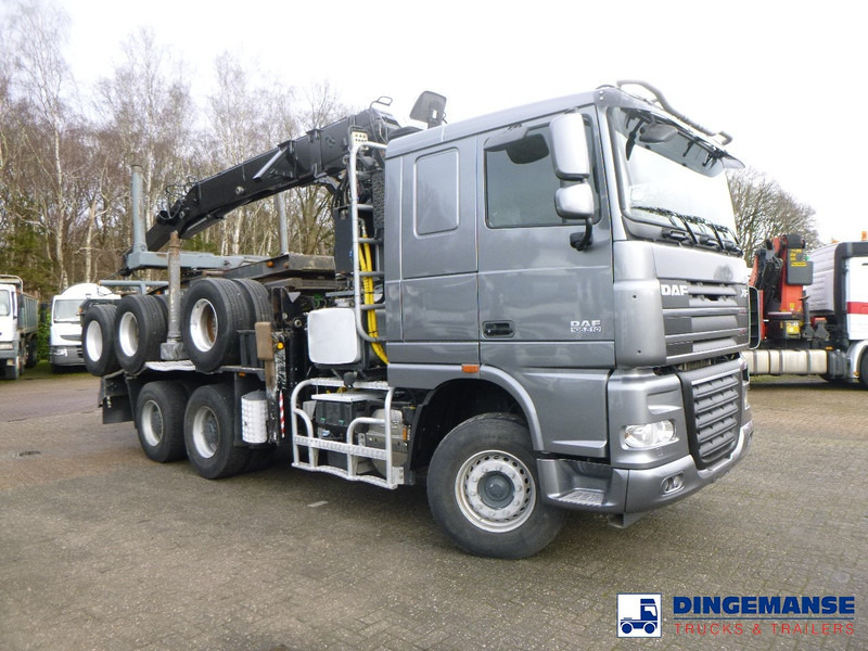 DAF XF 105.510 6x4 + Loglift F281S83 crane / timber truck + dolly - Truk derek: gambar 2 DAF XF 105.510 6x4 + Loglift F281S83 crane / timber truck + dolly - Truk derek: gambar 2
