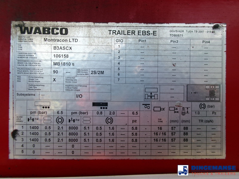 Semi-trailer jungkit Montracon Tipper trailer alu 55 m3 + tarpaulin: gambar 16
