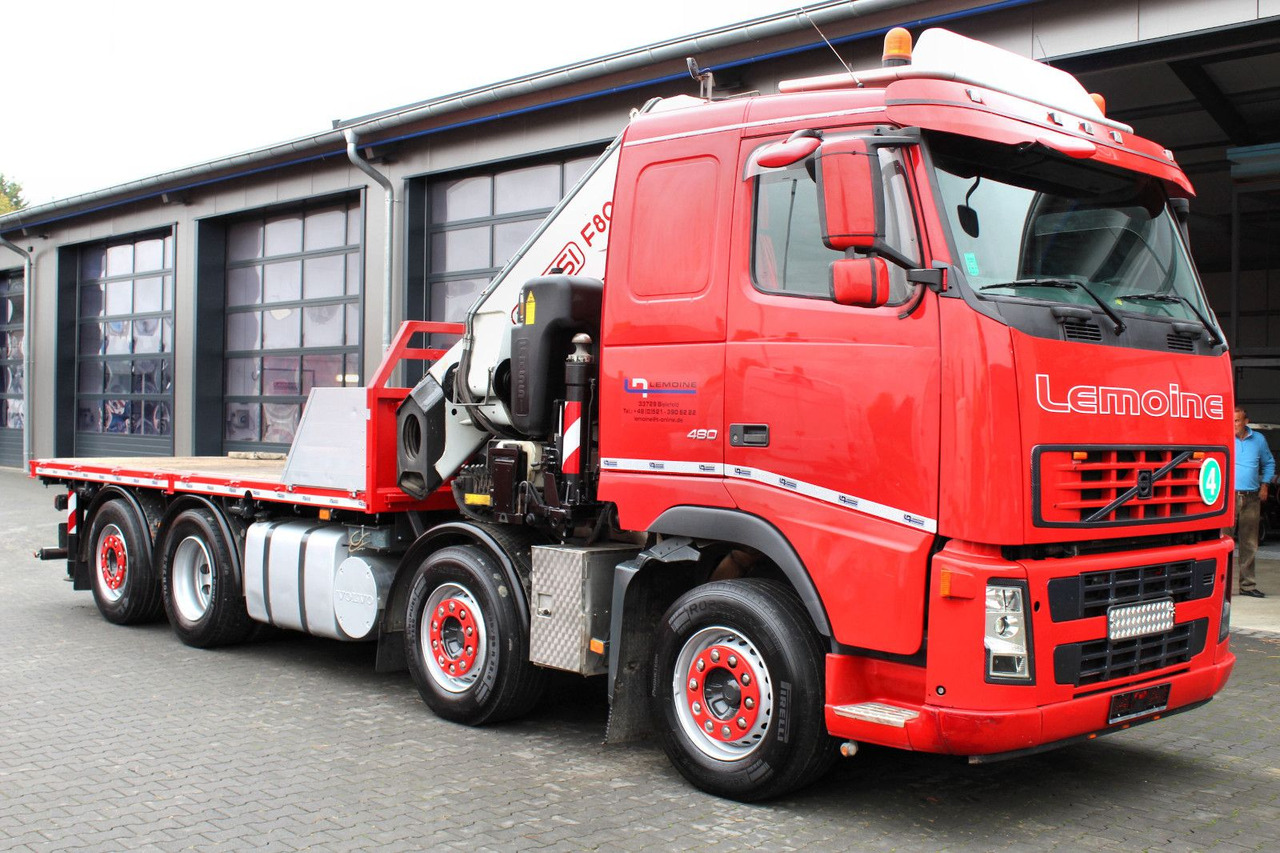 Volvo FM 480 8x2 Pritsche + FASSI F800XP Kran 6x - Truk flatbed, Truk derek: gambar 1 Volvo FM 480 8x2 Pritsche + FASSI F800XP Kran 6x - Truk flatbed, Truk derek: gambar 1