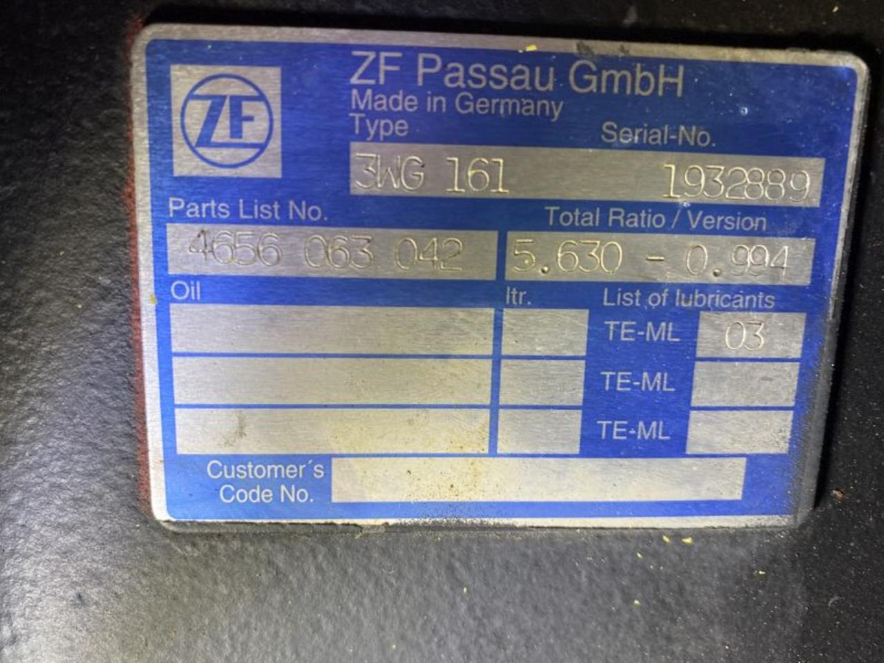 ZF 3WG161 - Penularan untuk Peralatan untuk menangani material: gambar 3 ZF 3WG161 - Penularan untuk Peralatan untuk menangani material: gambar 3