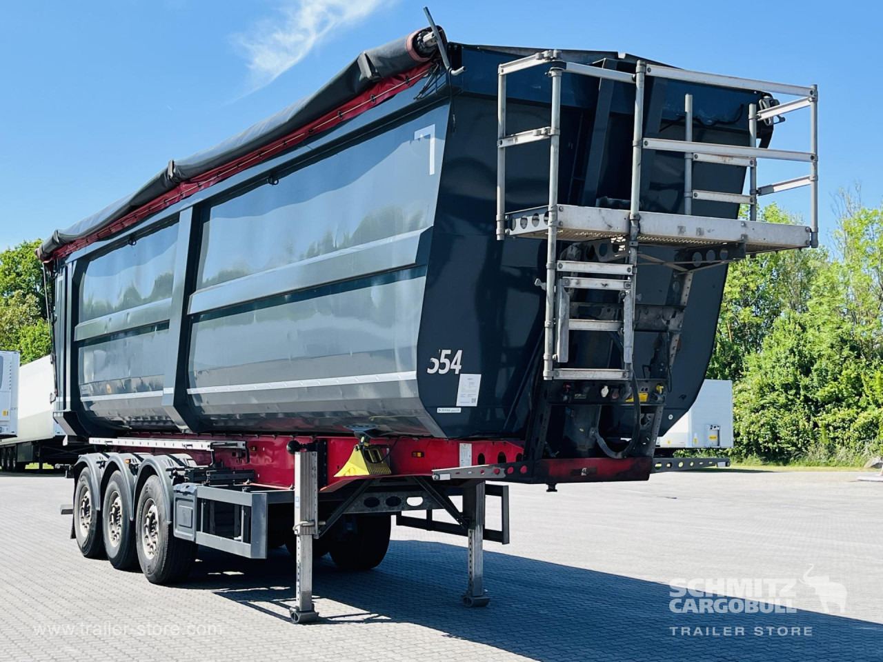SCHMITZ Auflieger Kipper Stahlrundmulde 53m³ - Semi-trailer jungkit: gambar 1 SCHMITZ Auflieger Kipper Stahlrundmulde 53m³ - Semi-trailer jungkit: gambar 1