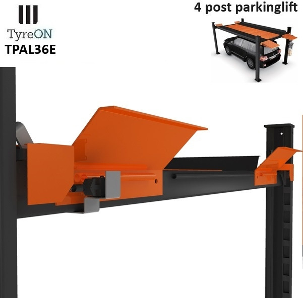 Peralatan bengkel TPAL36E 4 post parking lift- 3.6T - Height 222 cm - 480 cm runways - Electric release - For indoor and outdoor use - 230V - Park 2 vehicles on top of each: gambar 7