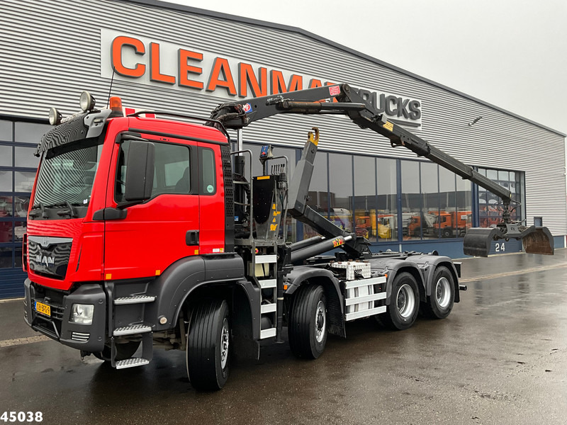 MAN TGS 35.400 8x6 Euro 6 HMF 16 Tonmeter Z-kraan - Hook lift, Truk derek: gambar 1 MAN TGS 35.400 8x6 Euro 6 HMF 16 Tonmeter Z-kraan - Hook lift, Truk derek: gambar 1