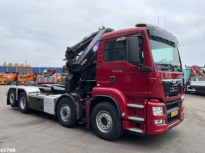 MAN TGS 35.480 8x4H Euro 6 HMF 40 Tonmeter laadkraan + Fly-Jib - Hook lift, Truk derek: gambar 3 MAN TGS 35.480 8x4H Euro 6 HMF 40 Tonmeter laadkraan + Fly-Jib - Hook lift, Truk derek: gambar 3